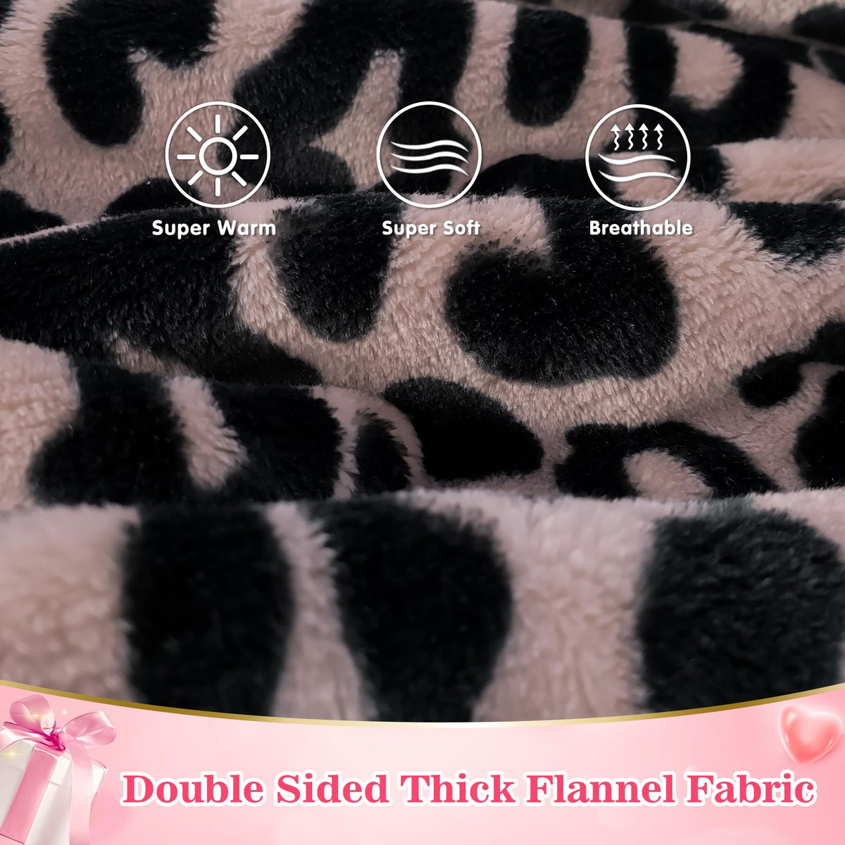 Waitu leopard wearable blanket hoodie hood closeup reveals soft plush lining for warmth