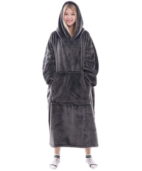 Waitu wearable blanket hoodie in dark gray for cozy at-home warmth