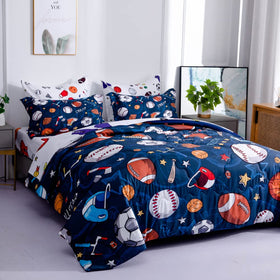 Wajade pillowcases set completes the sports bedding coordination.