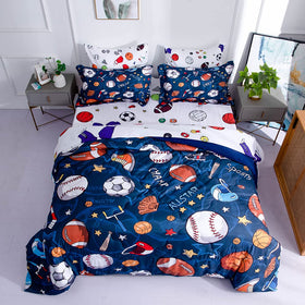Wajade sports bedding room setup idea for a playful, organized space.