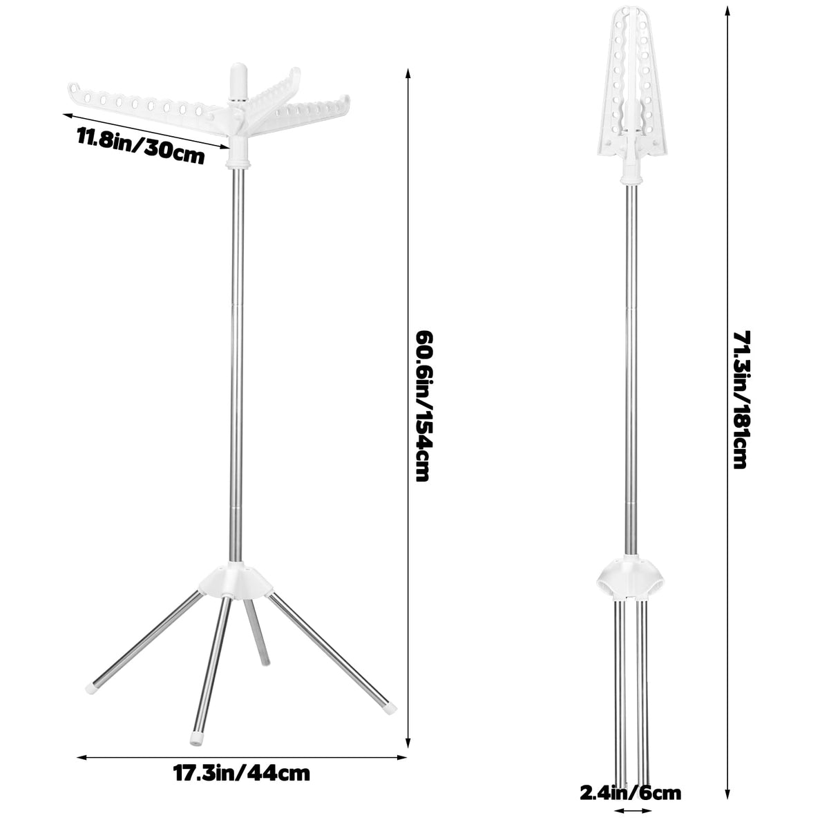 WAKCCIL-27-hanger-holes-drying-tree keeps garments evenly spaced for air flow.