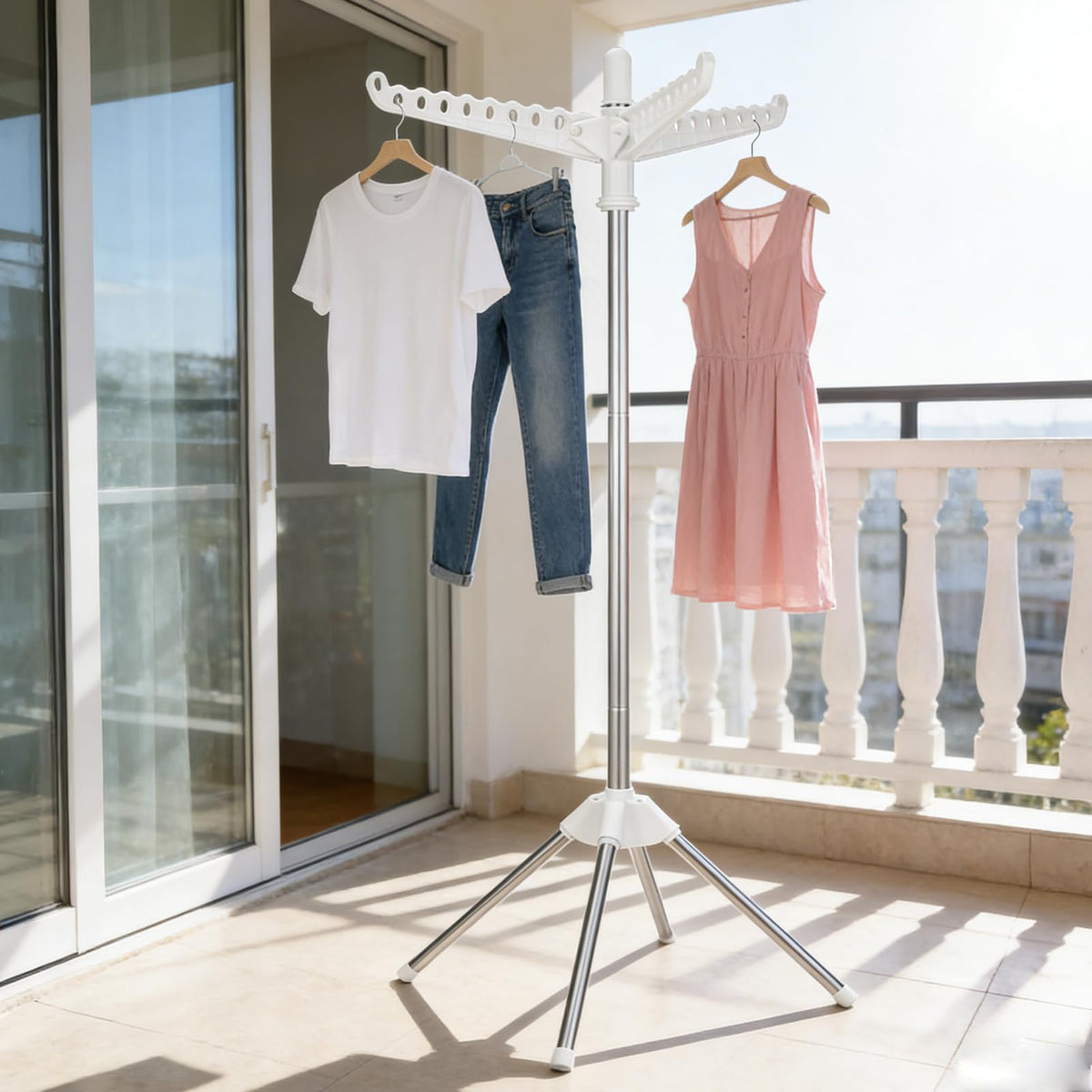 WAKCCIL-360-degree-arm-drying-hanger enables easy access from any side for quick loading.