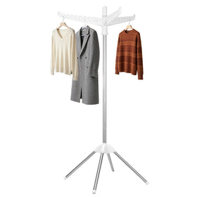 WAKCCIL rotatable foldable drying rack seen from the top view for space-saving drying.