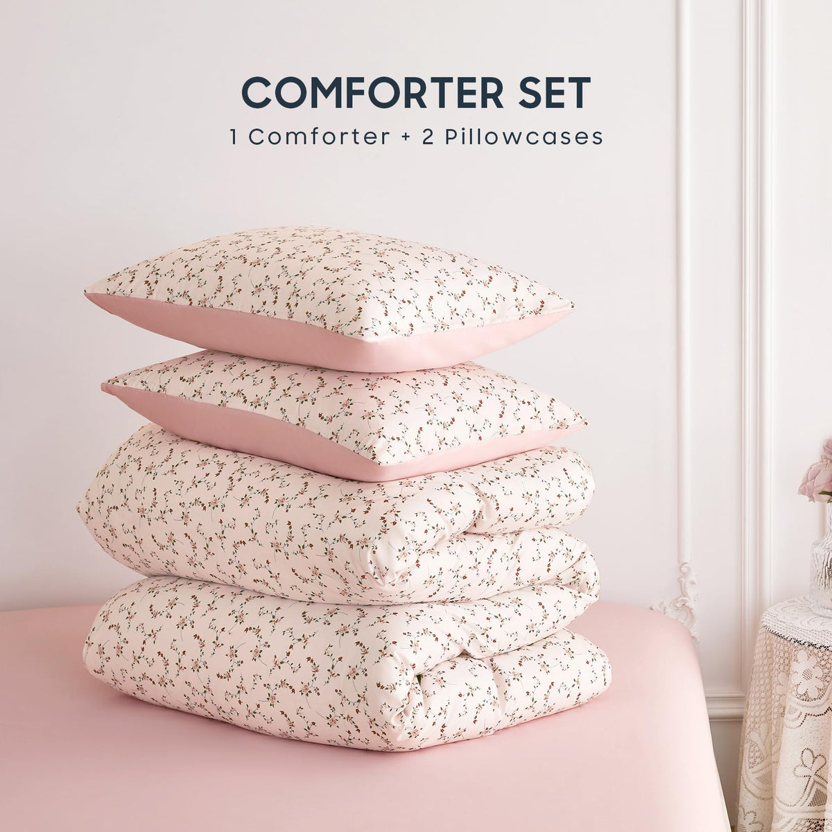 Wake In Cloud coquette cottagecore pattern bedding enhances cozy dorm aesthetics.