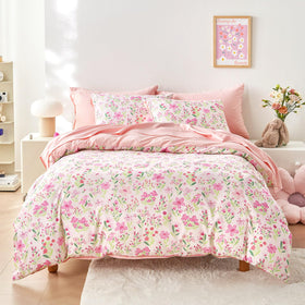 Wake In Cloud floral bedding set twin 5pc with vibrant blossoms for cozy nights.