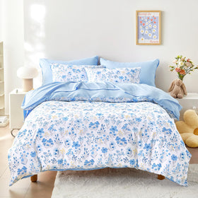 Wake In Cloud twin floral comforter with colorful flowers for girls' room.