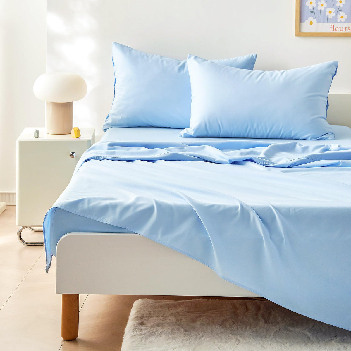 Wake In Cloud pillowcases with botanicals for playful bedtimes.