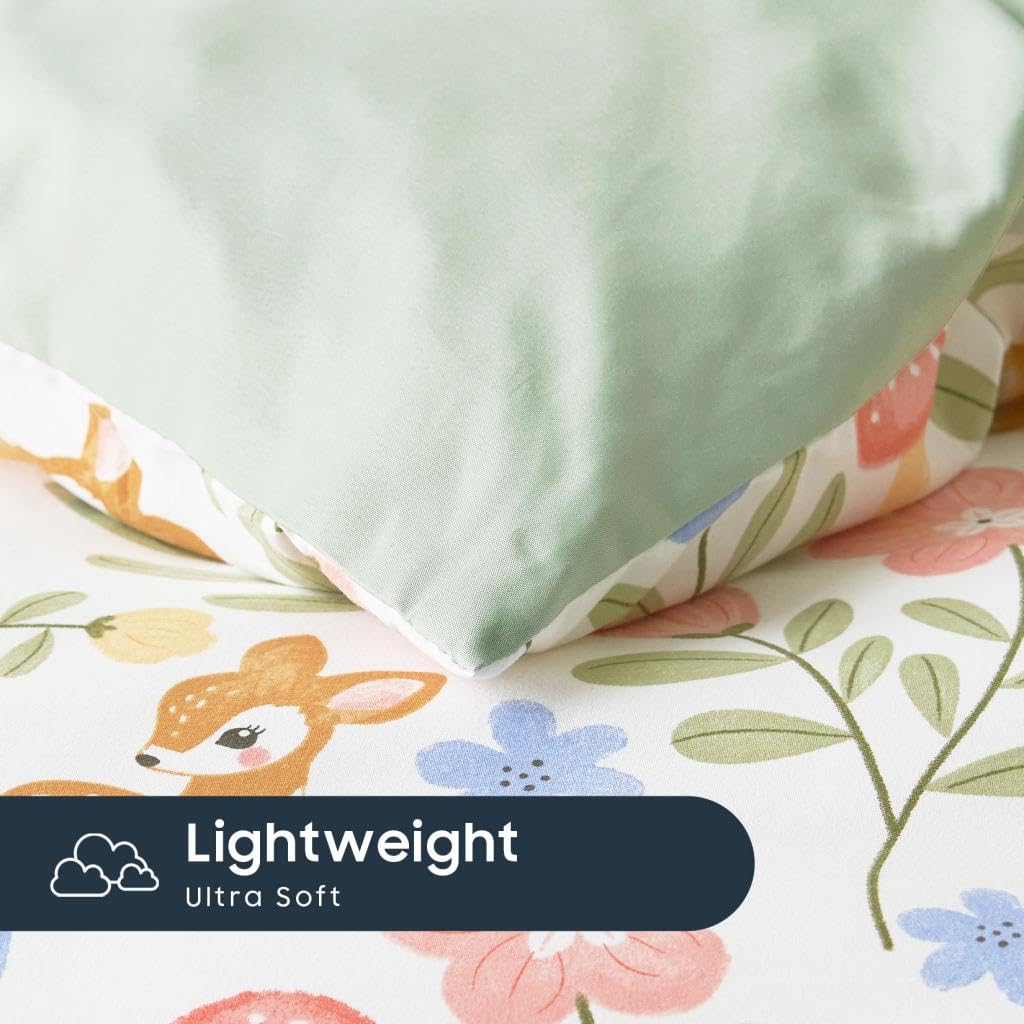 Wake In Cloud room setup shows a cheerful kid's bed with vibrant bedding.