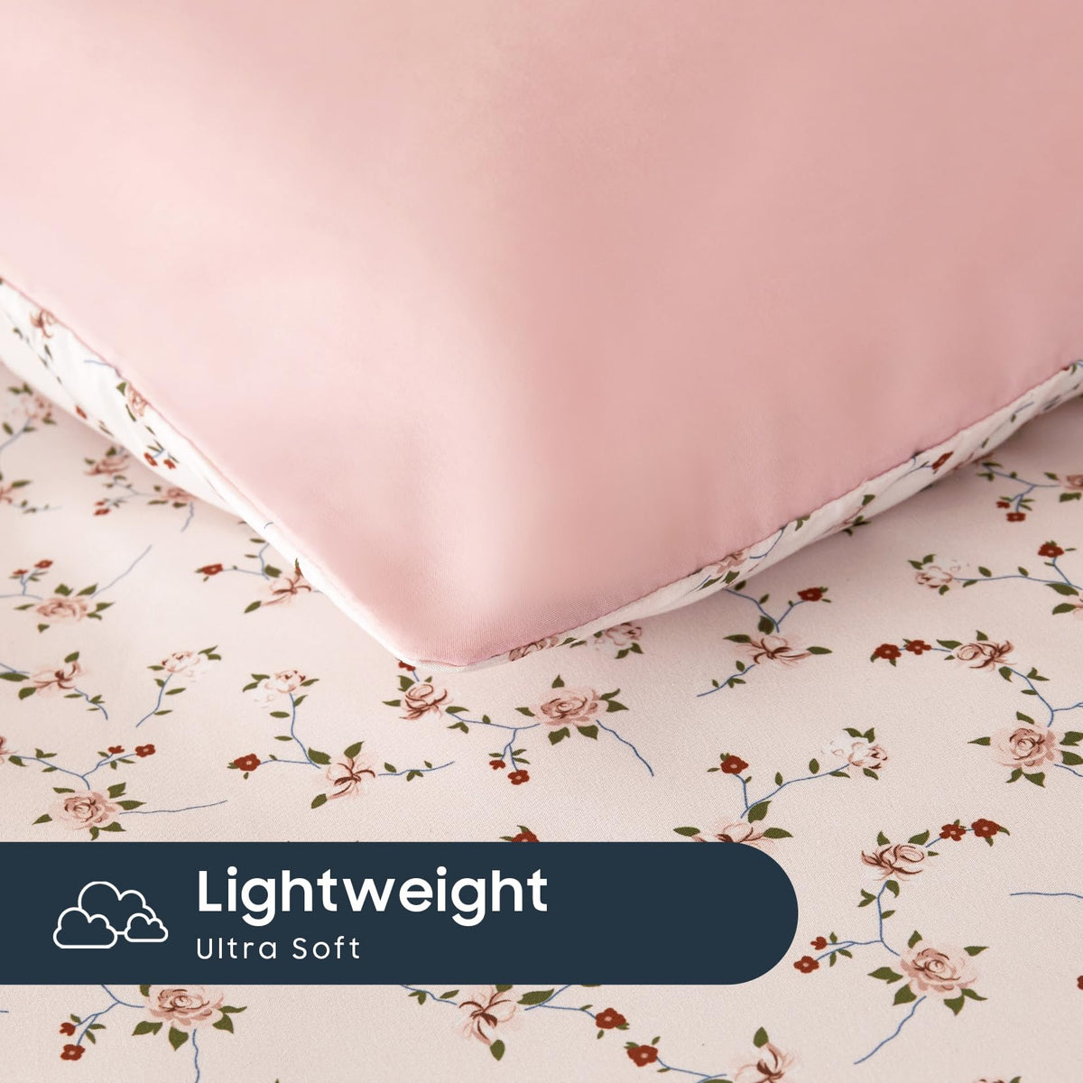 Wake In Cloud twin XL pillowcases included for accurate fit and convenience.