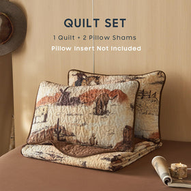 Wake In Cloud 3-piece quilt set includes quilt and two shams for quick styling
