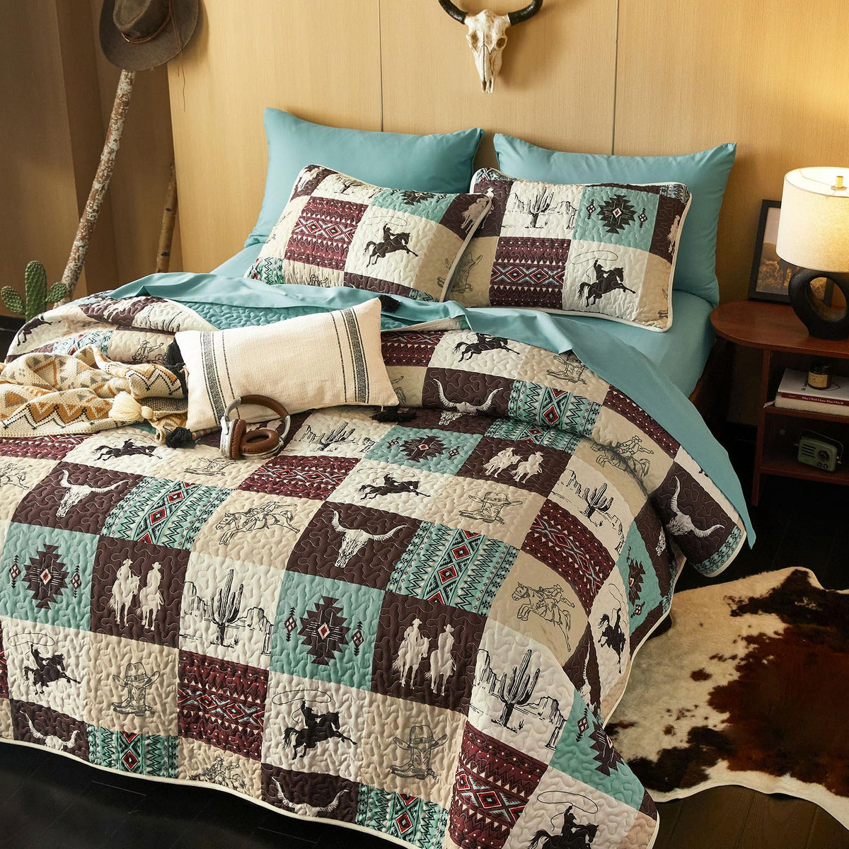 Wake In Cloud Reversible King bedspread offers versatile styling for seasonal rooms.