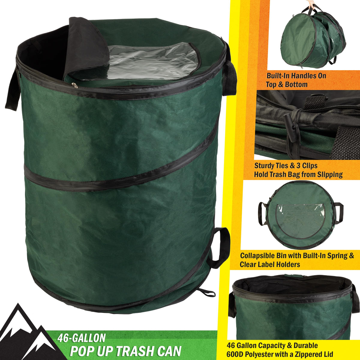 Wakeman Outdoors pop-up height expands quickly for campsite cleanup