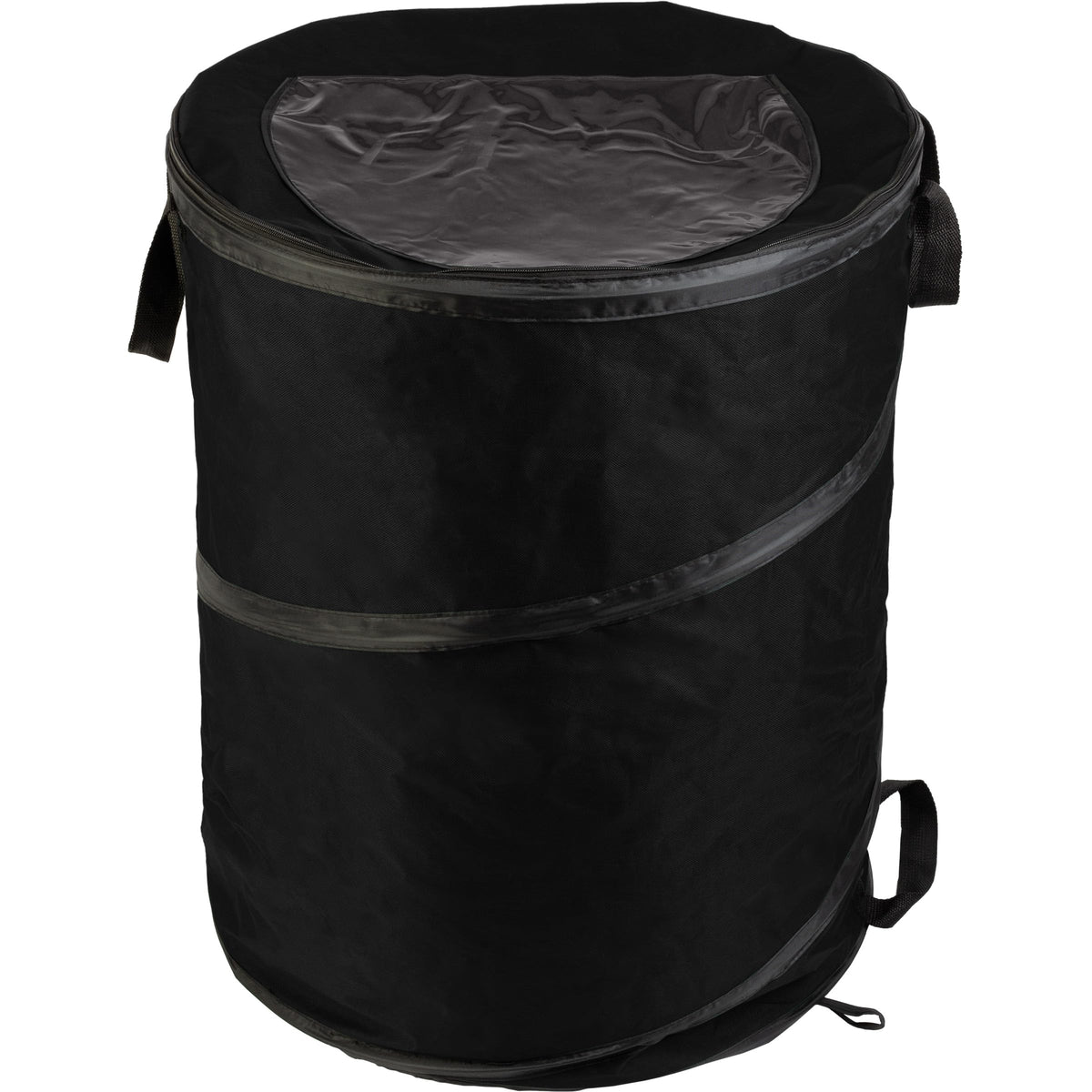 Wakeman Outdoors collapsible 46-gallon trash can ready for campsite cleanup