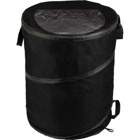 Wakeman Outdoors collapsible 46-gallon trash can ready for campsite cleanup