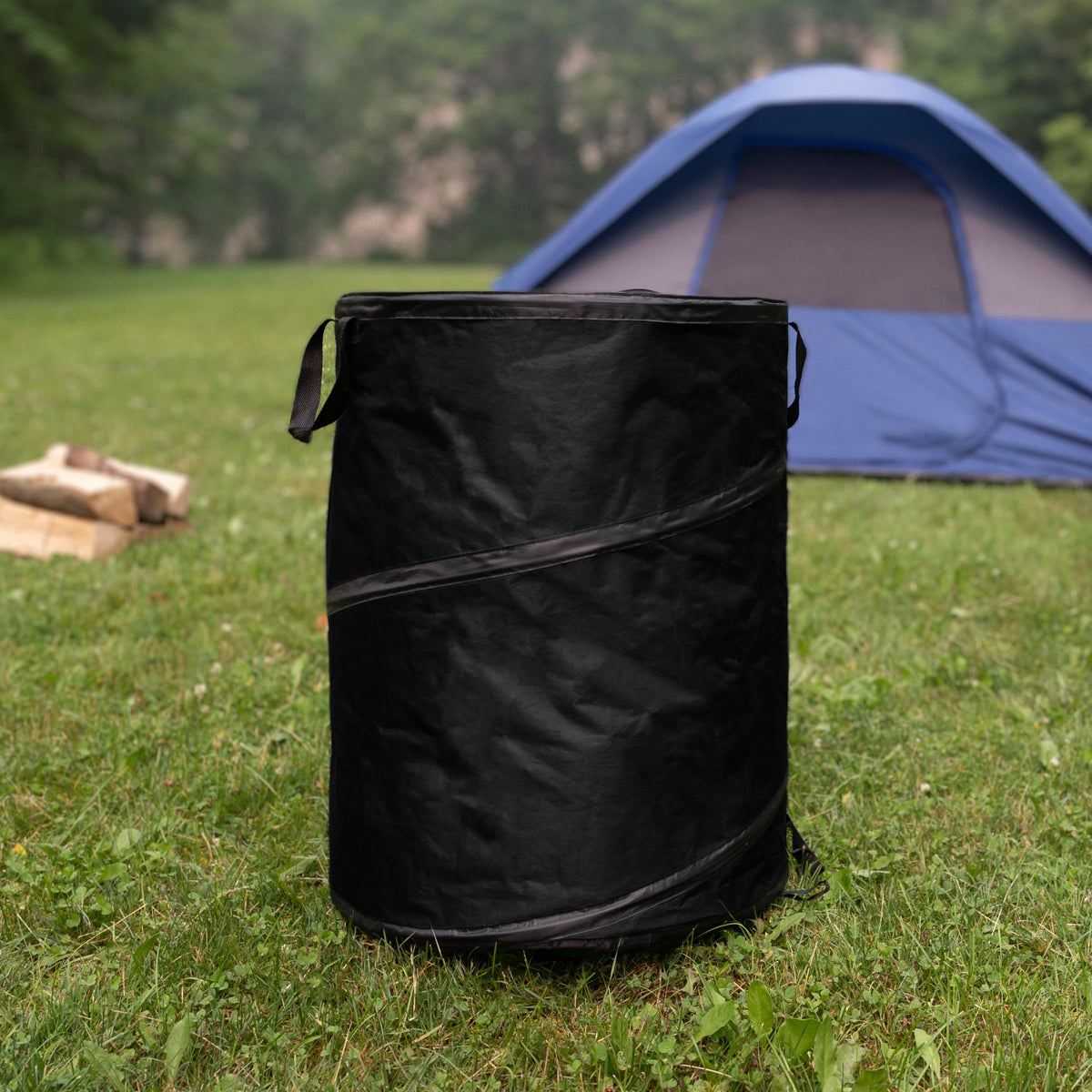 Wakeman Outdoors lightweight, portable trash bin with handles