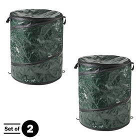 Wakeman trash cans collapsed to 2.5 inches for compact storage