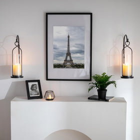 Walasis modern hurricane lantern mounted on wall for wind protection and style