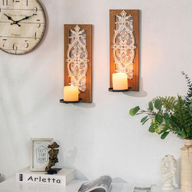 Walasis wall sconce close-up showing 3D embossed floral pattern for vintage charm