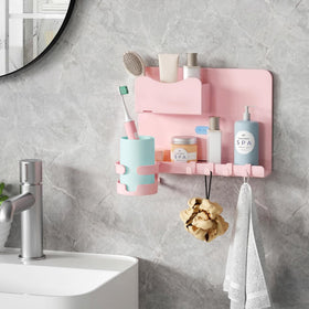 WALfuyao dorm room decor pink floating shelf by the bed