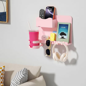 WALfuyao durable pink plastic shelf with bottom support for stability