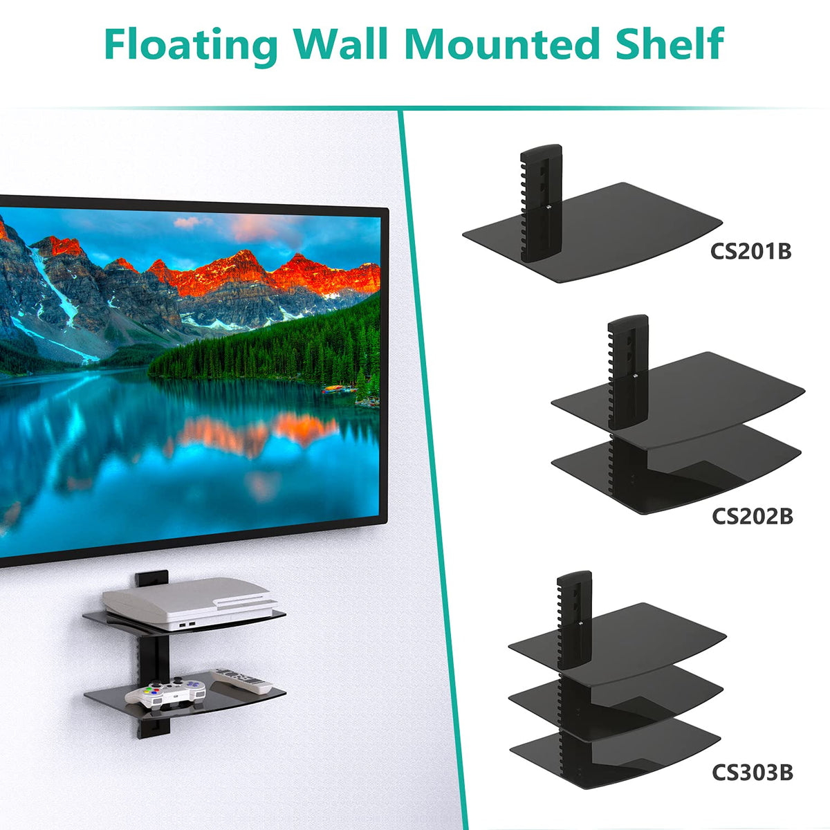 WALI game console shelf neatly organizes consoles and controllers