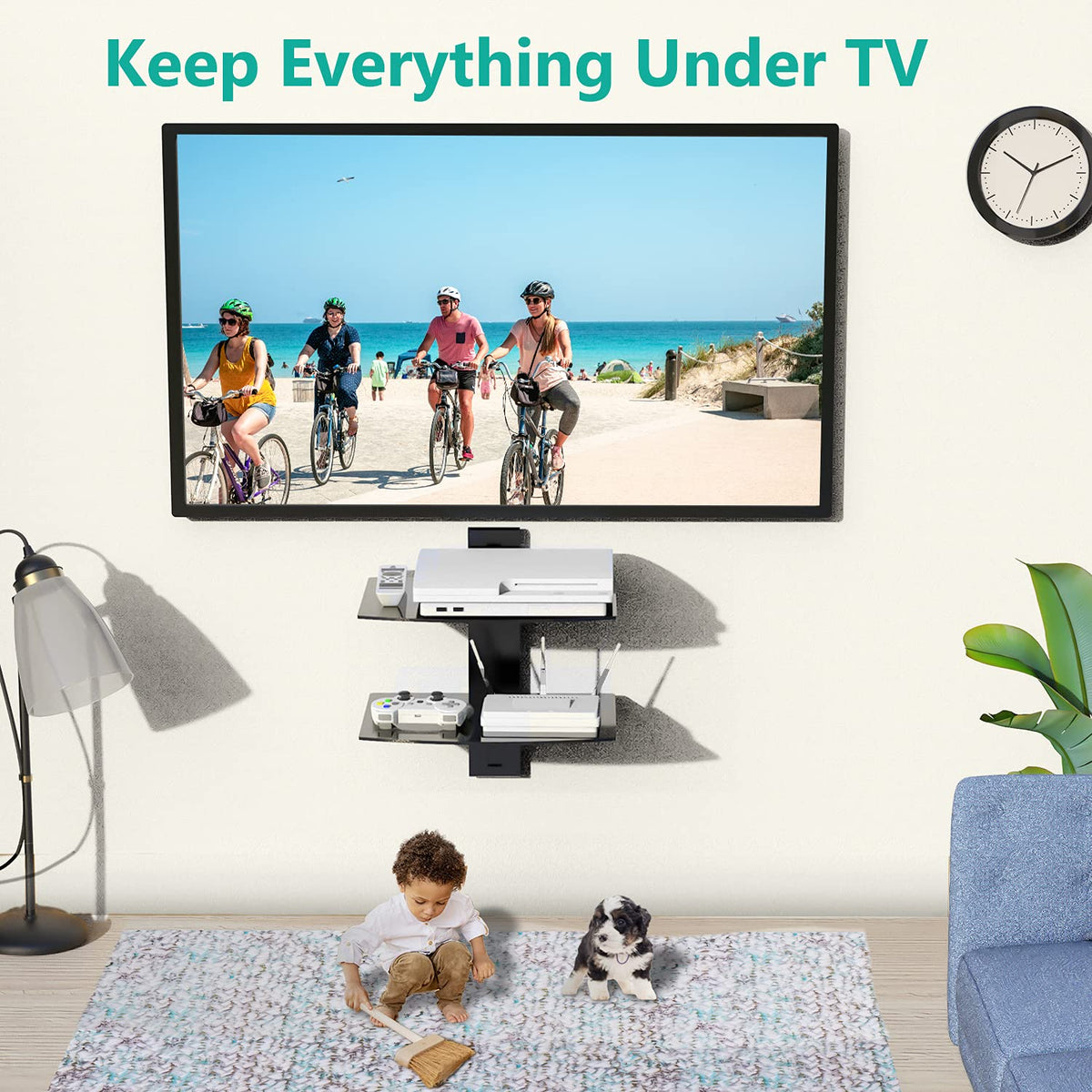 WALI projector-friendly shelf demonstrates space-saving mounting options