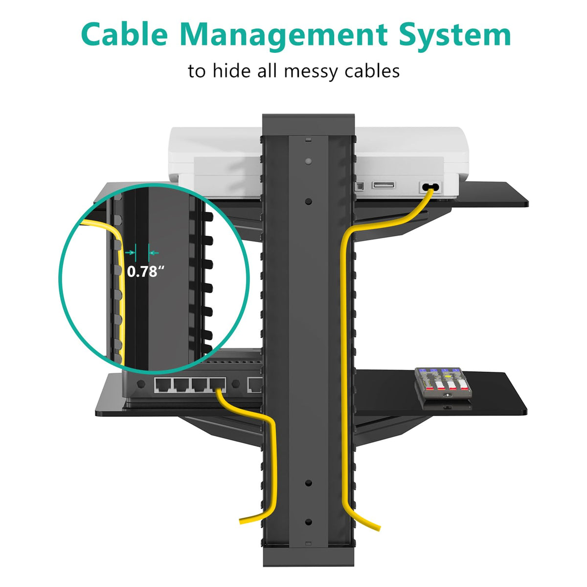 WALI router shelf elevates device placement for improved airflow and access