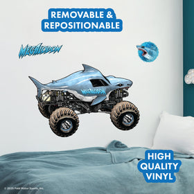 Megalodon logo decal by Wall Palz adds official Monster Jam branding to a space.