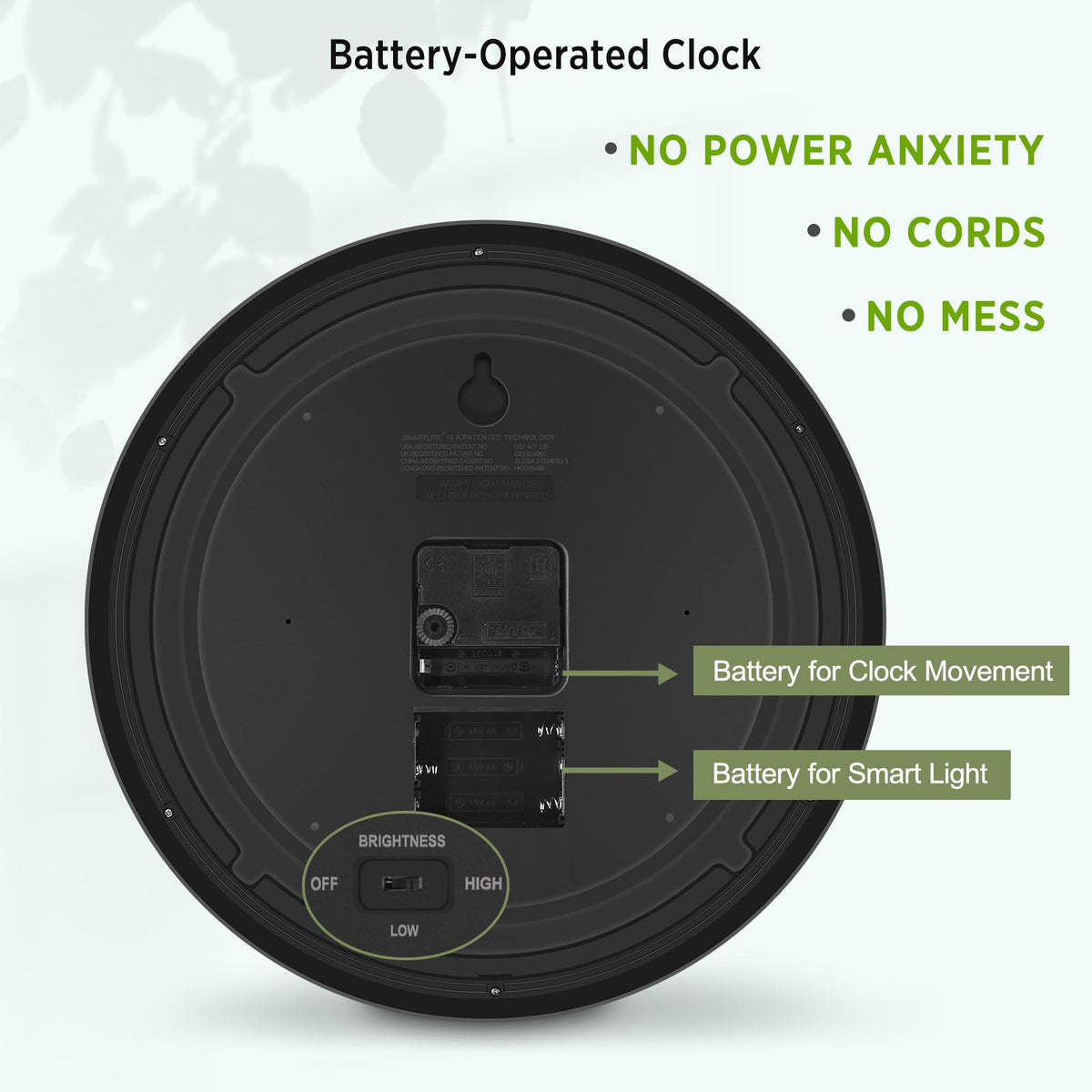 WallarGe 12-inch dial with bold numbers for quick viewing from afar