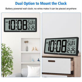 WallarGe 14x6-inch display with large numerals for quick reading.