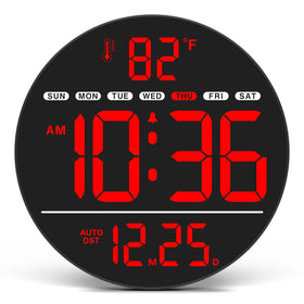 WallarGe 8-inch digital wall clock with LED display for quick viewing in any room
