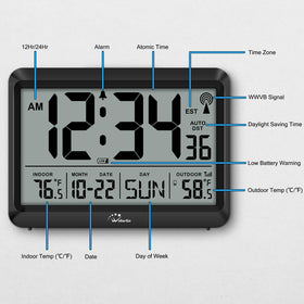 WallarGe alarm and DST indicators help manage daily routines.