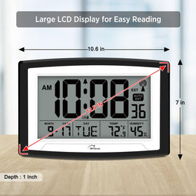 WallarGe Atomic Clock with auto DST demonstrates automatic time adjustment for daylight saving.