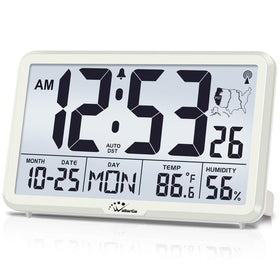 WallarGe Atomic Clock with backlight for easy visibility in classrooms or offices.