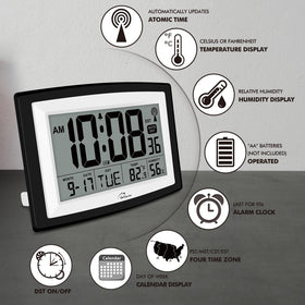WallarGe Atomic Clock calendar-date-view helps tracking days and reminders.