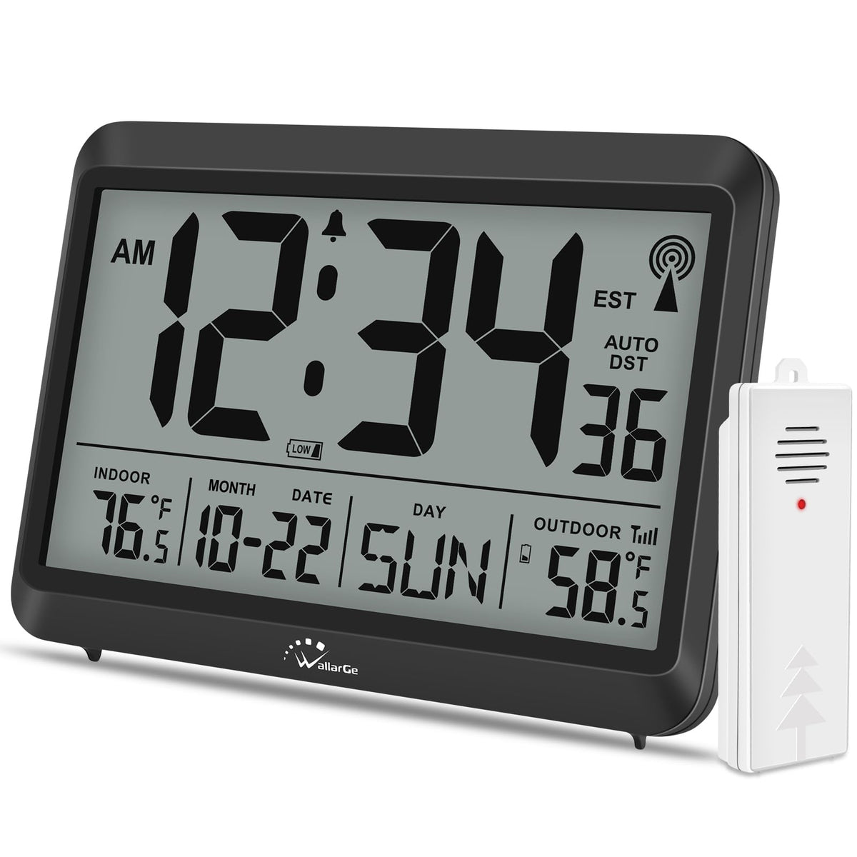 WallarGe Atomic Clock front display offers quick, clear time readability.