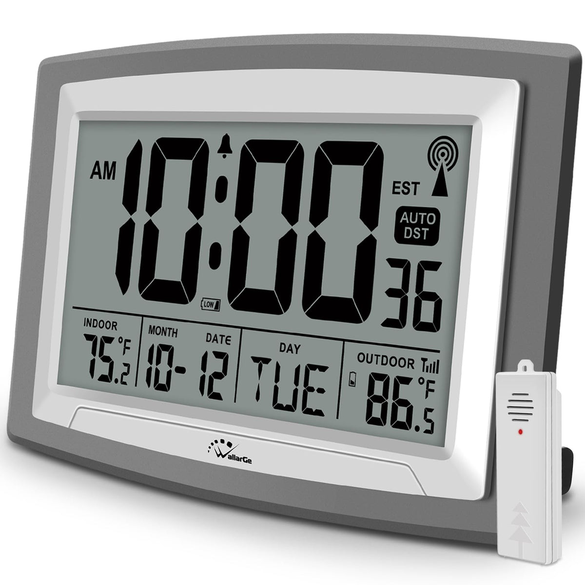 WallarGe Atomic Clock with large display is easy to read from across the room.