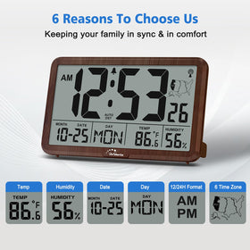 WallarGe clock shows six time zones for international use