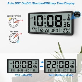 WallarGe clock temperature readout highlighting indoor comfort and outdoor trend