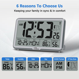 WallarGe Clock auto DST and six time zones help with global schedules.