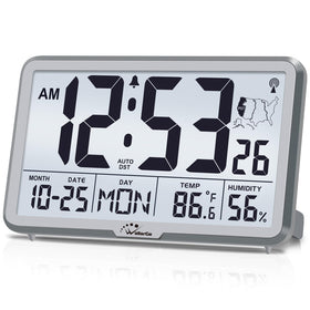 WallarGe Atomic Clock with large display is easy to read from across the room.