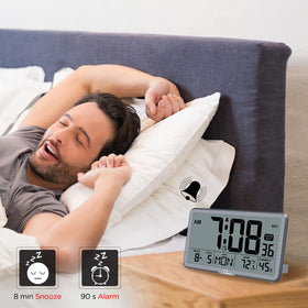 WallarGe Auto Set Digital Wall Clock 8 time zones support for global teams.