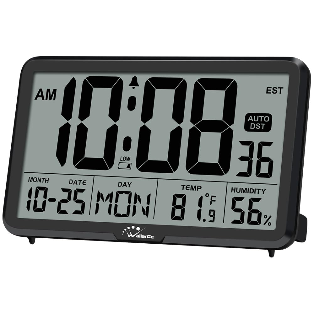 WallarGe auto-set digital wall clock with a large display for easy viewing