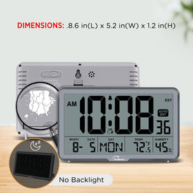 WallarGe Auto Set Digital Wall Clock DST and Celsius/Fahrenheit display.