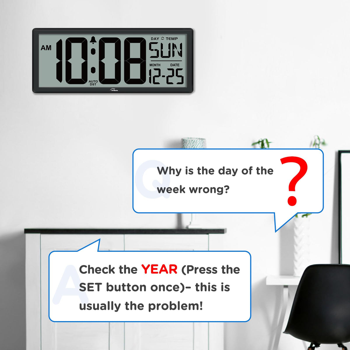 WallarGe clock with auto DST for seamless time updates.