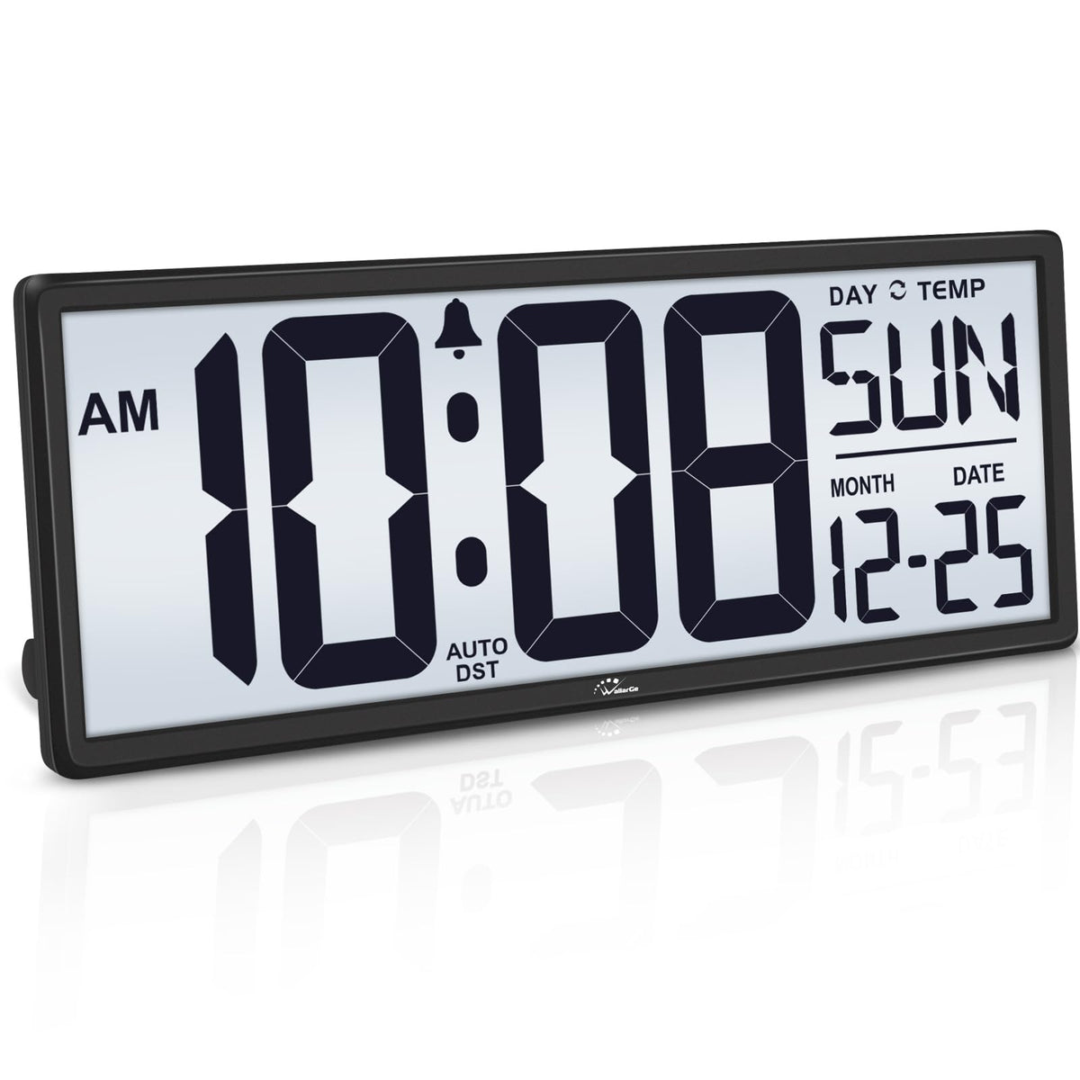 WallarGe backlight clock with large-display for easy reading from across the room.