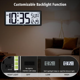 WallarGe battery-operated clock runs on AA batteries, flexible placement.