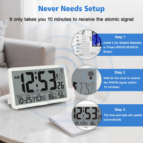 WallarGe battery-operated clock with cord-free placement flexibility.