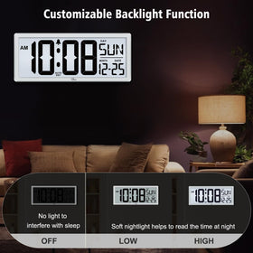 WallarGe battery operated wall clock no wires cluttering space