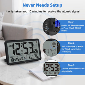 WallarGe battery-powered clock offers cord-free placement flexibility.